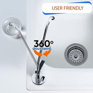 Aquaboon Non-Air Gap RO Faucet - Reverse Osmosis Faucet Chrome Finish - Drinking Water Faucet for Kitchen Sink fits Water Filtration System - Filtered Water Faucet Stainless Steel - Beverage Faucet