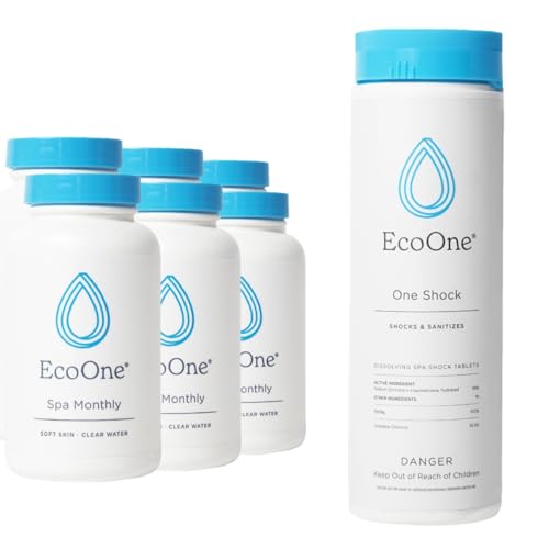 EcoOne | Hot Tub Chemical Maintenance & Supply Kit | Spa Shock & Conditioner Kit | Contains Oneshock Chlorine Tablets & SPA Monthly Conditioner | 6 Month Supply