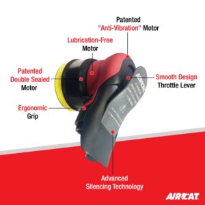 AIRCAT Pneumatic Tools 6700-3-336: Non Vac Orbital Palm Sander and Polisher 11,000 RPM