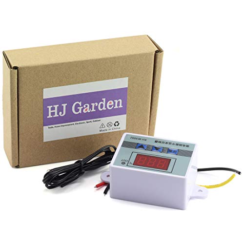 HJ Garden XH-W3002 Mini Thermostat DC 12V 10A Digital LED Temperature Controller -50 to 110 Degree Heating/Cooling Temperature Control Switch with Waterproof Sensor Probe