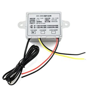 HJ Garden XH-W3002 Mini Thermostat DC 12V 10A Digital LED Temperature Controller -50 to 110 Degree Heating/Cooling Temperature Control Switch with Waterproof Sensor Probe