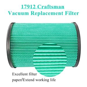 17912 H'epa Filter Replacement Fit for Cr'aftsman 9-17912 Wet/Dry Vacuum Filter with High Efficiency Particle Air