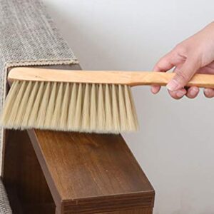 Huibot Hand Broom Soft Bristles Natural Small Dusting Brush Wooden Handle