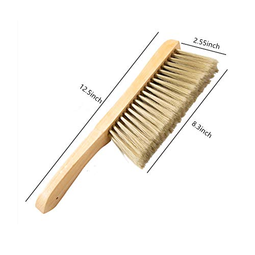 Huibot Hand Broom Soft Bristles Natural Small Dusting Brush Wooden Handle