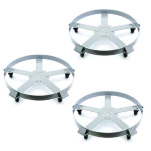 3 drum dolly 55 gal 5 wheel swivel casters heavy steel frame easy roll 1250 lbs