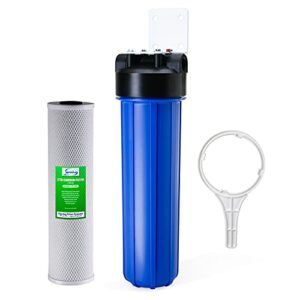 ispring wgb12b 1-stage whole house water filtration system w/ 20” x 4.5” carbon block filter - reduces up to 99% chlorine