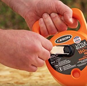 Keson G3X150BOLD Bold Chalk Line Reel with 3X1 Rewind, 12-Ounce Chalk Capacity, 150-Foot