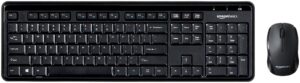 amazon basics 2.4ghz wireless computer keyboard and mouse combo, quiet and compact us layout (qwerty), black