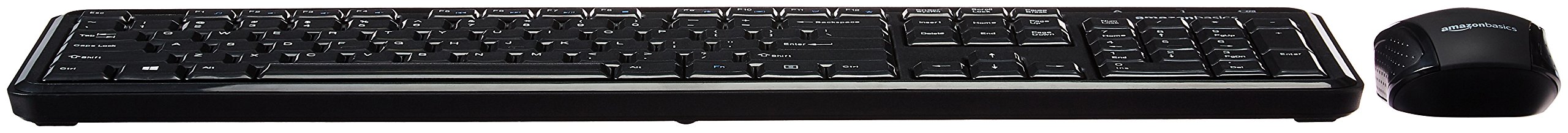 Amazon Basics 2.4GHz Wireless Computer Keyboard and Mouse Combo, Quiet and Compact US Layout (QWERTY), Black