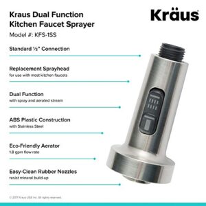 Kraus KFS-1SS Dual Function Kitchen Faucet Sprayer, Stainless Steel 4.4" x 2"