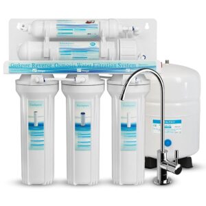 geekpure 5-stage reverse osmosis drinking ro water filter system-75gpd nsf certificated membrane universal compatible filters