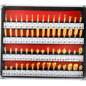 8milelake 100 pcs 1/4inches Shank Router Bit Set Tungsten Carbide Tips Woodworking Kit, Dovetails, Slot Cutters & Straight Router