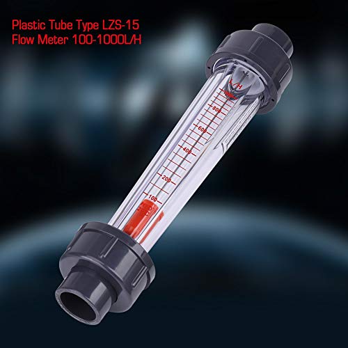 100-1000L/H Plastic Tube Type Water Rotameter Instantaneous LZS-15 Liquid Flow Meter Float Double Thread Female Connector for DN 15 Tube