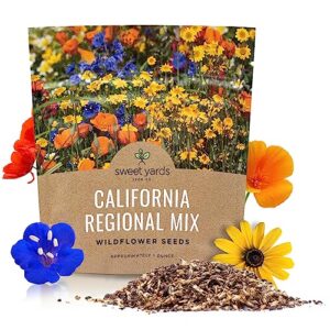 california wildflower mixture - bulk 1 ounce packet - over 7,000 native seeds - open pollinated and non gmo