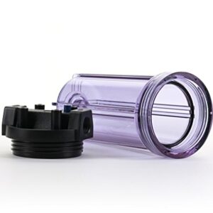 Hydronix HF5-10CLBK34PR Water Filter Housing 10" RO, Whole House, Hydroponics - 3/4" Ports, Clear Body w/PR