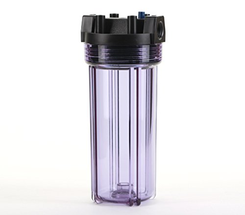 Hydronix HF5-10CLBK34PR Water Filter Housing 10" RO, Whole House, Hydroponics - 3/4" Ports, Clear Body w/PR