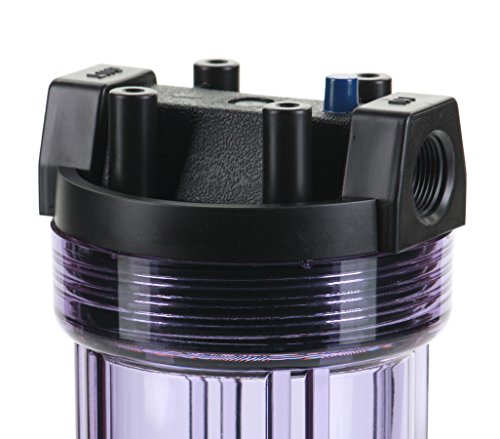 Hydronix HF5-10CLBK34PR Water Filter Housing 10" RO, Whole House, Hydroponics - 3/4" Ports, Clear Body w/PR