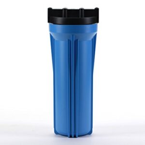 Hydronix HF3-10BLBK12PR Water Filter Housing 10" Blue Body Black Rib Cap RO, Whole House, Hydroponics - 1/2" w/PR