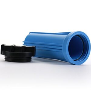 Hydronix HF3-10BLBK12PR Water Filter Housing 10" Blue Body Black Rib Cap RO, Whole House, Hydroponics - 1/2" w/PR