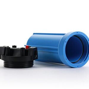 Hydronix HF5-10BLBK34PR Water Filter Housing NSF Listed 10" RO, Whole House, Hydroponics - 3/4" Ports, Blue w/PR