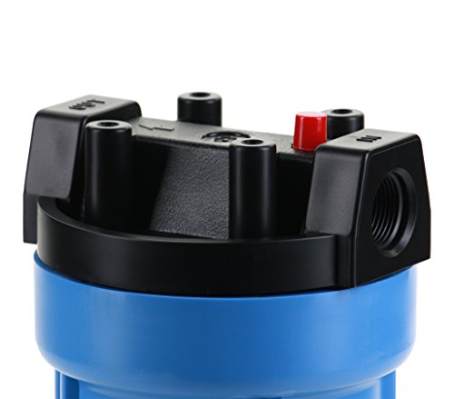 Hydronix HF5-10BLBK34PR Water Filter Housing NSF Listed 10" RO, Whole House, Hydroponics - 3/4" Ports, Blue w/PR