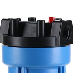 Hydronix HF5-20BLBK34PR Water Filter Housing 20" RO, Whole House, Hydroponics - 3/4" Ports, Blue Body w/PR