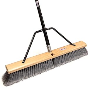 American Select Tubing Pbma24004 Heavy Duty 24" Multi-Surface Push Broom with Silver/Black Handle