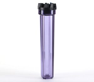 hydronix hf5-20clbk34pr water filter housing 20" ro, whole house, hydroponics - 3/4" ports, clear body w/pr