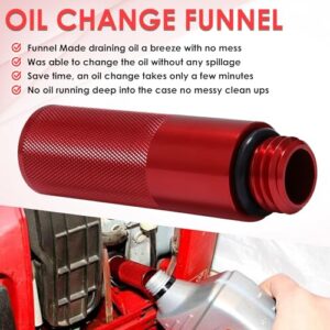 Extended Run Gas Cap with Brass Hose Fitting, Mess Free Oil Change Funnel, Magnetic Oil Dipstick Upgrade Red Aluminum for Honda EU3000i EU2000i EU1000i Generator