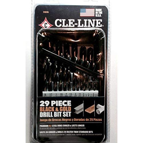 Cle-line C18130 Black and Gold High Speed Drill Bit Set (29-Piece)