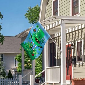 Morigins Shamrock Shower St Patricks Day Flag 28x40 Inch Decorative Green Double Sided Spring House Flag