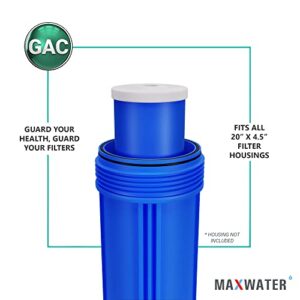 BB Water Filters - GAC 20BB Granular Activated Carbon Water filter size 20"x4.5" Fits most standard 20 inch size housings and most Whole House Big Blue systems.