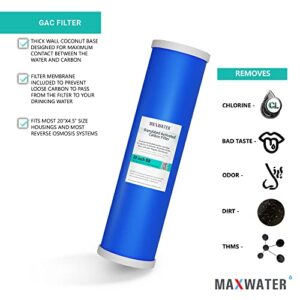 BB Water Filters - GAC 20BB Granular Activated Carbon Water filter size 20"x4.5" Fits most standard 20 inch size housings and most Whole House Big Blue systems.