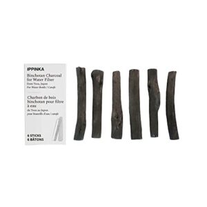 tosa binchotan charcoal water purifying sticks for great-tasting water, 6 sticks - each stick filters personal-sized water bottle