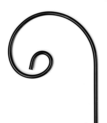 Ashman Shepherd Curled Hook (6 Pack), 35 Inch Tall 1/4 Inch Thick, Made of Premium Metal for Hanging Bird Feeders, Mason Jars, PlantHangers, Flower Basket, Christmas Lights, Lanterns, and Weddings