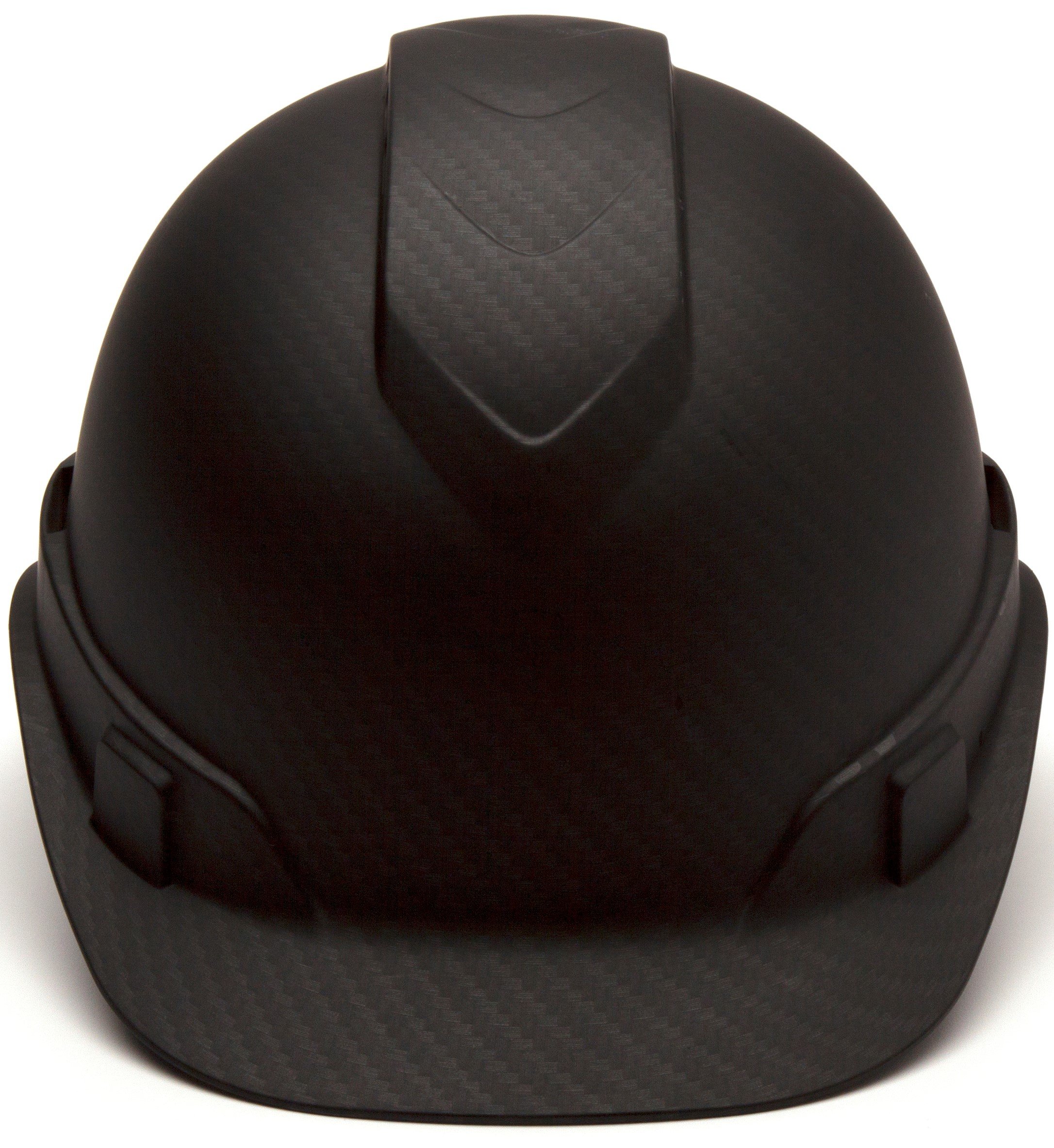 PYRAMEX Ridgeline Cap Style Hard Hat, Vented, 4-Point Ratchet Suspension, Black Graphite Pattern