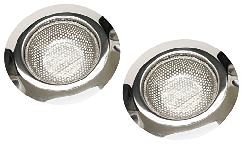 Keeney K820-33 2 Pcs Stainless Steel Kitchen Sink Drain Strainer Wide Rim 4.5" Diameter (Large) Anti Clogging Technology (2 Piece)