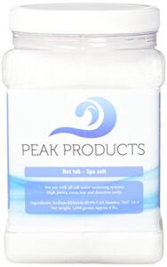 peak products hot tub salt and spa salt for all salt water sanitizing systems and chlorine generators including hotspring, jacuzzi, caldera, and chloromatic - 6 pounds