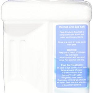 Peak Products Hot Tub Salt and Spa Salt for All Salt Water Sanitizing Systems and Chlorine Generators Including Hotspring, Jacuzzi, Caldera, and Chloromatic - 6 Pounds