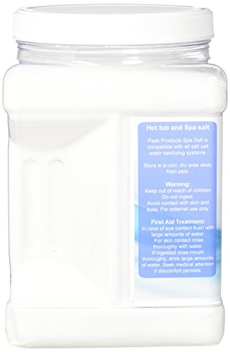 Peak Products Hot Tub Salt and Spa Salt for All Salt Water Sanitizing Systems and Chlorine Generators Including Hotspring, Jacuzzi, Caldera, and Chloromatic - 6 Pounds