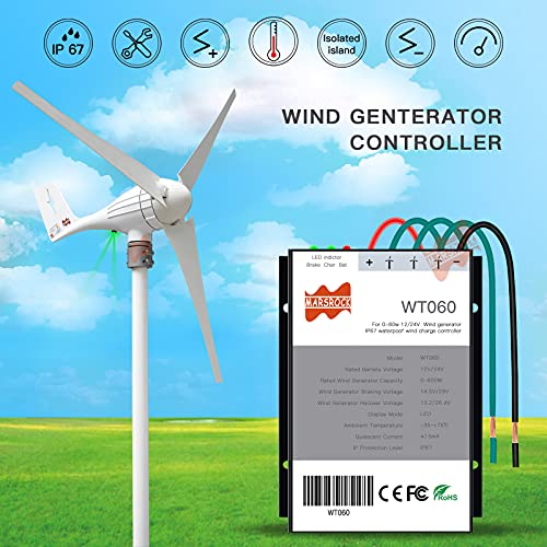 MarsRock 400Watt 500Watt 600Watt Wind Turbine Generator Controller IP67 Waterproof 12V/24V Automatic Controller AC to DC