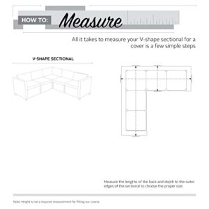 Classic Accessories 55-882-011501-RT Veranda Patio V-Shaped Sectional Sofa Cover, Large, Pebble/Bark/Earth, Patio Furniture Covers