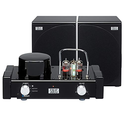 SOLIS SO-8000 Stereo Bluetooth Audiophile Vacuum Tube Audio System Amplifier with VU Meter and Aux-in