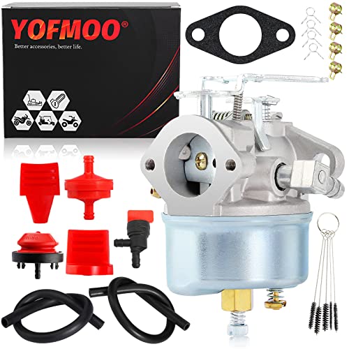 YOFMOO Adjustable Carburetor Gasket Fuel Line Tecumseh 632107 632107A 632378 632536 640084 640105 640299 3.5HP 4HP 5HP HSK40 HSK50 HS50 HSSK40 HSSK50 HSSK55 LH195SA LH195SP OHSK110 OHSK120 OHSK125