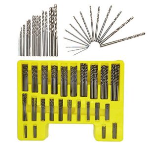 nuzamas 150pcs hss high speed steel mini twist drill bits | 0.4-3.2 mm | set kit precision power drill with carry case for pcb crafts jewelry drilling tool