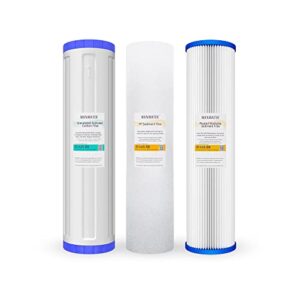 (3 pack) 20" x 4.5" bb whole house pleated sediment, gac carbon and polypropylene sediment replacement water filters works with 20" bb whole house water systems