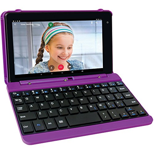 RCA Voyager Pro Tablet w/Keyboard Case 7" Multi-Touch Display, Android Go Edition (8.1) Purple