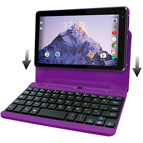 RCA Voyager Pro Tablet w/Keyboard Case 7" Multi-Touch Display, Android Go Edition (8.1) Purple