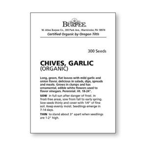 Burpee Garlic Organic Chives Seeds 300 seeds