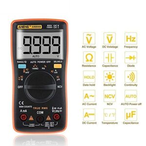 Autoranging Multimeter Kit, ANENG AN8009 Digital Multimeter Tester with Leads Test Probe AC/DC Voltage Electronic Meter